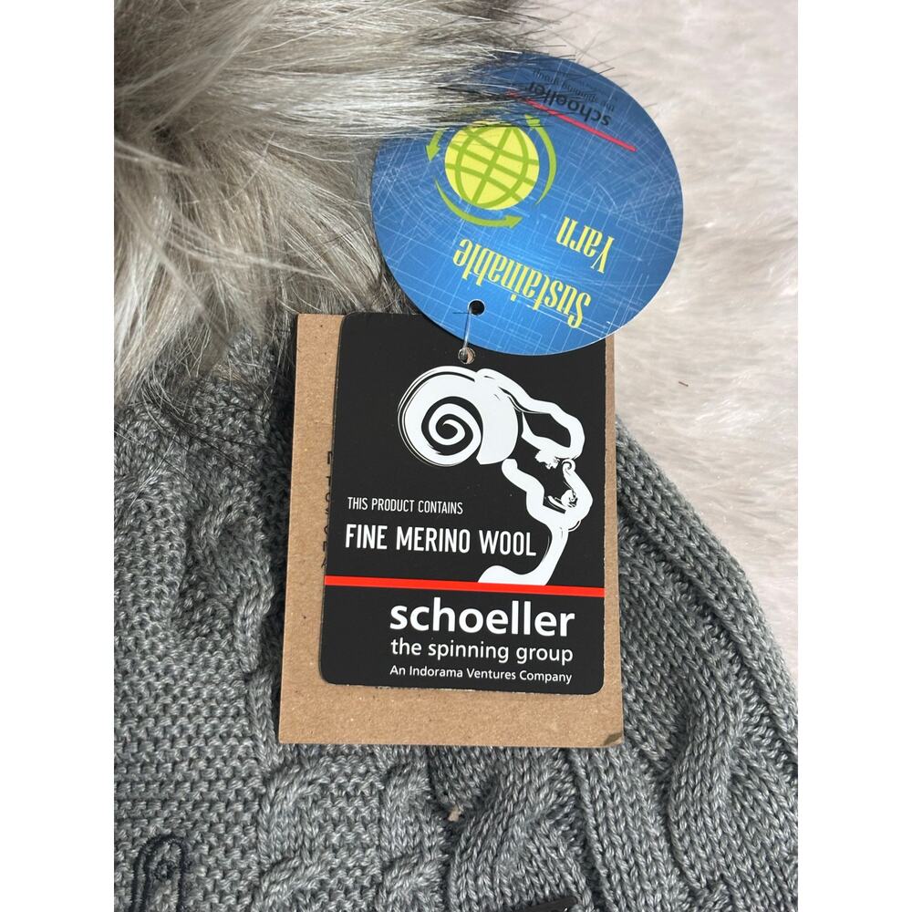 Kama Beanie Bobble Gray NWT - Old Head Golf Links Ireland Logo Fine Merino Wool - Picture 4 of 5